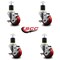 Service Caster 3'' Red Poly Swivel 1-7/8'' Expanding Stem Caster Set with Brake, 4PK SCC-EX20S314-PPUB-RED-TLB-178-4 - alternate 4
